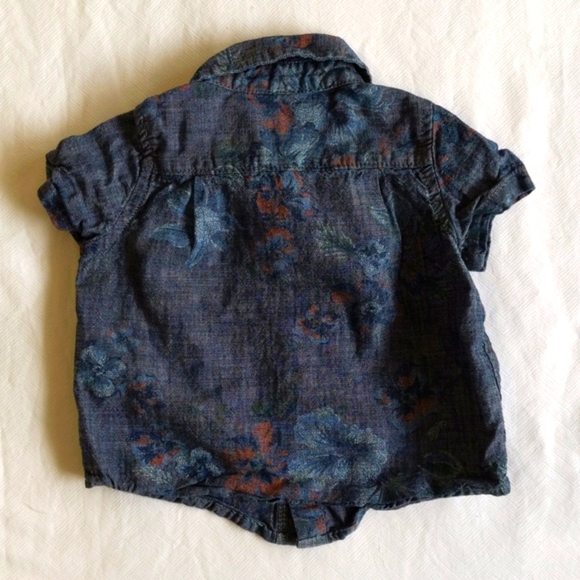 babyGap tropical chambray shirt & linen blend pants 3-6 months baby boy - Picture 6 of 11